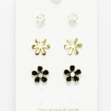 89178, FLOWER EPOXY STUD EARRING SET