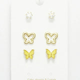 89179, BUTTERFLY EPOXY STUD EARRING SET