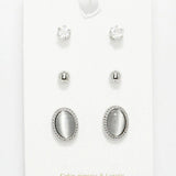 Oval Stud Earring SET