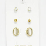 Oval Stud Earring SET - view 2
