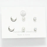 Crescent Moon Stud Earring SET