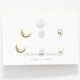 Crescent Moon Stud Earring SET - view 2