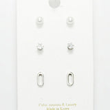 Geometric Accent Stud Earring SET
