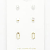 Geometric Accent Stud Earring SET - view 2