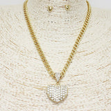 Pave Heart Pendant Necklace
