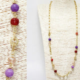 89230, HANDMADE SEMI PRECIOUS STONE BEADED LONG NECKLACE