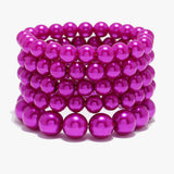89234, PEARL MULTI LAYERED STRETCH BRACELET