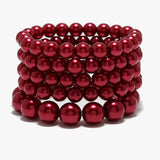 89234, PEARL MULTI LAYERED STRETCH BRACELET