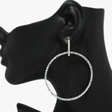 89254, PAVE RHINESTONE ROUND POST EARRING