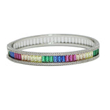 89273, BAGUETTE CUBIC ZIRCONIA STAINLESS STEEL BRACELET