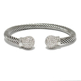 89276, DESIGNER INSPIRED PAVE BALL CUFF BRACELET