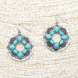 Western Turquoise Stone Round Earring