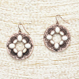 Western Turquoise Stone Round Earring - view 2