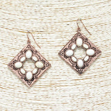Western Turquoise Stone Diamond Earring - view 2