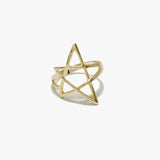 89297, OPEN CUT STAR ONE SIZE RING *GOLD DIPPED