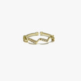89304, WAVY PAVE ONE SIZE RING *GOLD DIPPED