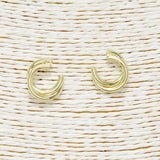 "c" Shape Stud Earring *gold Dipped