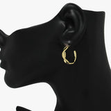 89373, OVAL ACCENT SMALL HOOP EARRING *GOLD DIPPED