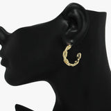 89374, CHAIN LINKED HOOP EARRING *GOLD DIPPED