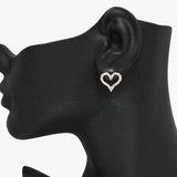 89383, HEART CUBIC ZIRCONIA STUD EARRING
