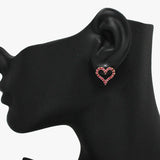89383, HEART CUBIC ZIRCONIA STUD EARRING