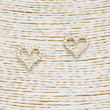 89383, HEART CUBIC ZIRCONIA STUD EARRING