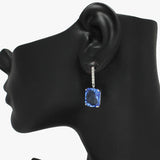 89386, RECTANGLE CUBIC ZIRCONIA POST EARRING