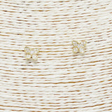 89389, BUTTERFLY CUBIC ZIRCONIA STUD EARRING