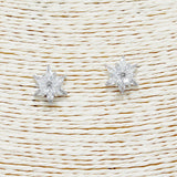89390, FLOWER CUBIC ZIRCONIA STUD EARRING