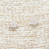 89390, FLOWER CUBIC ZIRCONIA STUD EARRING