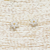 89390, FLOWER CUBIC ZIRCONIA STUD EARRING