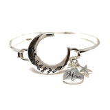 89401, "MOM" CRESCENT MOON INSPIRATION WIRE BRACELET