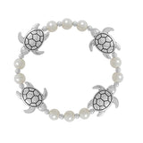 SEA Turtle Pearl Stretch Bracelet
