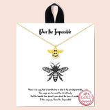 89419, "DARE THE IMPOSSIBLE" BEE CUBIC ZIRCONIA NECKLACE