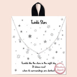 89420, TWINKLE STARS PAVE CUBIC ZIRCONIA STATION NECKLACE