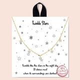 89420, TWINKLE STARS PAVE CUBIC ZIRCONIA STATION NECKLACE