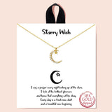 89422, "STARRY WISH" PAVE CZ CRESCENT MOON NECKLACE