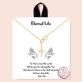 89424, "ETERNAL LIFE" PAVE CZ CROSS NECKLACE