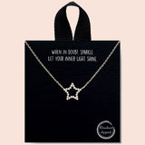 89428, OPEN STAR PAVE CUBIC ZIRCONIA NECKLACE