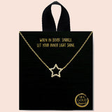 89428, OPEN STAR PAVE CUBIC ZIRCONIA NECKLACE
