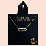89430, OPEN STADIUM SHAPE PAVE CUBIC ZIRCONIA NECKLACE