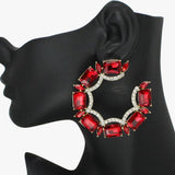 Multi Rhinestone Post Earring - view 2