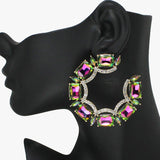 Multi Rhinestone Post Earring - view 4