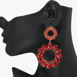 Multi Rhinestone Dangle Earring