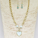 Heart Celluloid Acetate Charm Pendant Necklace