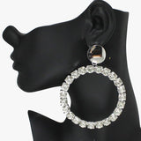 Oversized Round Rhinestone Earring - view 4