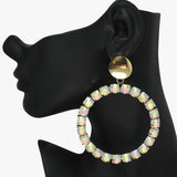 Oversized Round Rhinestone Earring - view 3
