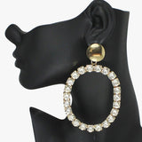 Oversized Oval Rhinestone Earring