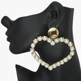 Oversized Heart Rhinestone Earring