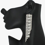 89475, MULTI RHINESTONE DROP EARRING